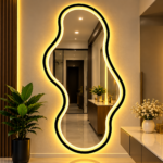 Wavy Shape LED Touch Sensor Mirror &ndash; 2.5 x 5 Feet