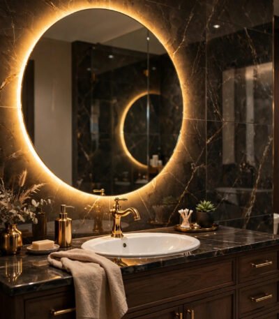 Round LED Backlit Mirror - DubaiGlass.pk