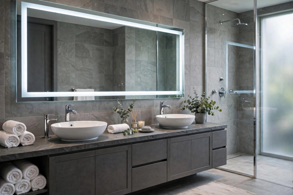 Modern LED Bathroom Mirror - DubaiGlass.pk