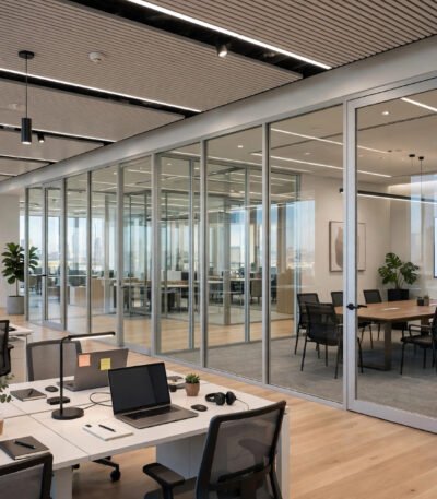 Frameless Glass Office Wall - DubaiGlass.pk