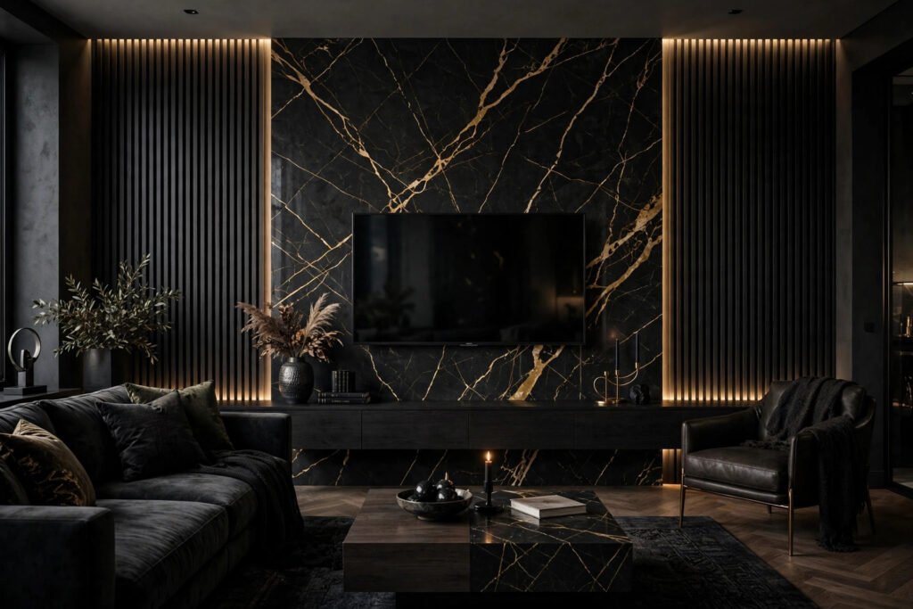 Premium TV Feature Wall - DubaiGlass.pk